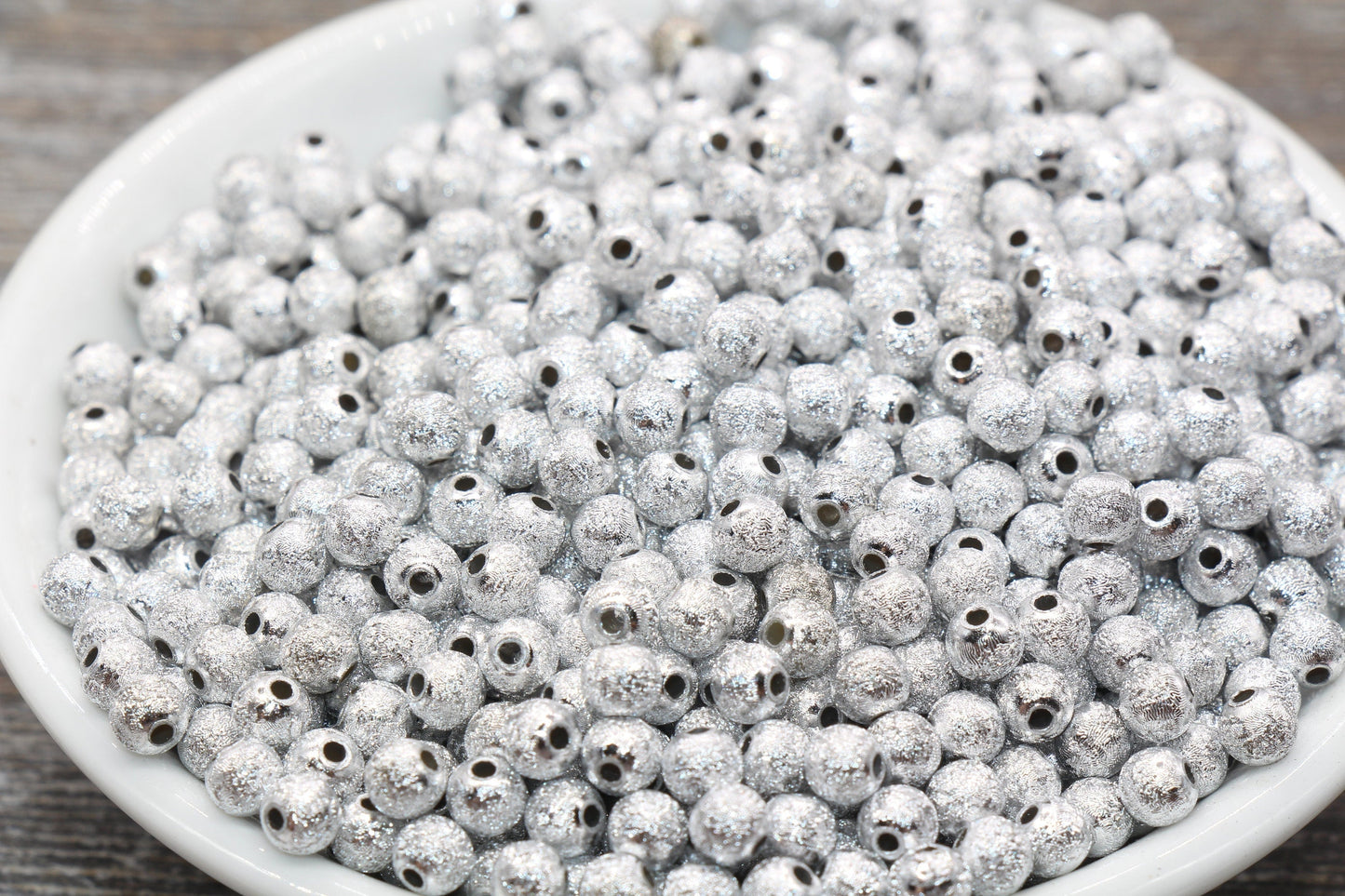 5mm Stardust Beads, Wrinkle Gumball Beads, Silver Gray Round Acrylic Loose Beads, Bubblegum Beads, Chunky Beads, Bubble Gum Beads, #975