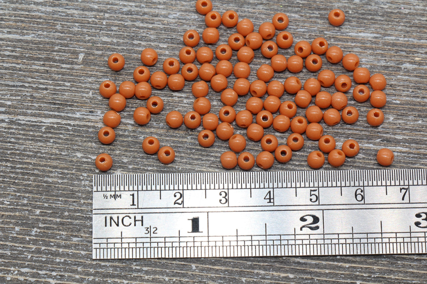 4mm Light Brown Round Beads, Acrylic Gumball Beads, Round Spacer Beads, Bubblegum Beads, Plastic Round Smooth Bead, Bracelet Beads #981