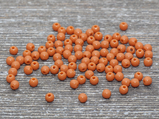 4mm Light Brown Round Beads, Acrylic Gumball Beads, Round Spacer Beads, Bubblegum Beads, Plastic Round Smooth Bead, Bracelet Beads #981