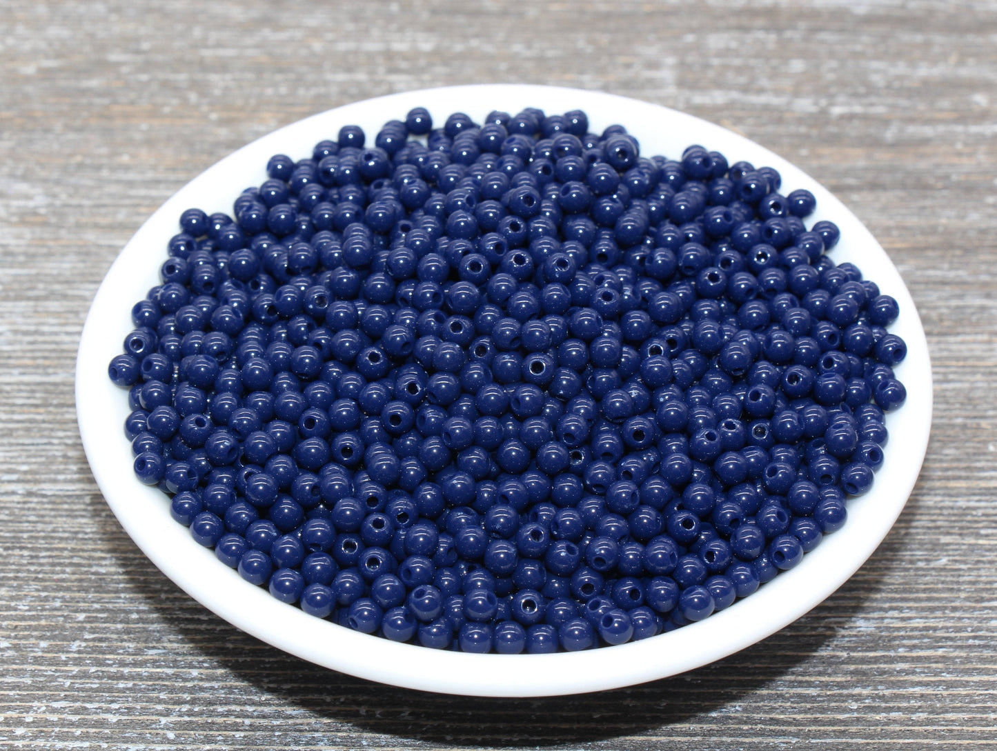 4mm Navy Blue Round Beads, Acrylic Gumball Beads, Round Spacer Beads, Bubblegum Beads, Plastic Round Smooth Bead #994