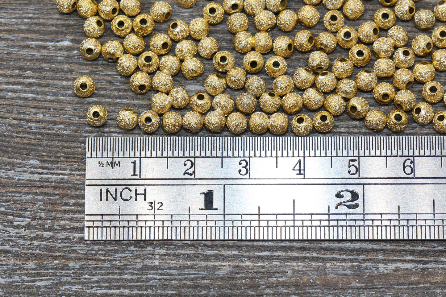 4mm Stardust Beads, Wrinkle Gumball Beads, Gold Round Acrylic Loose Beads, Bubblegum Beads, Chunky Beads, Bubble Gum Beads, #69