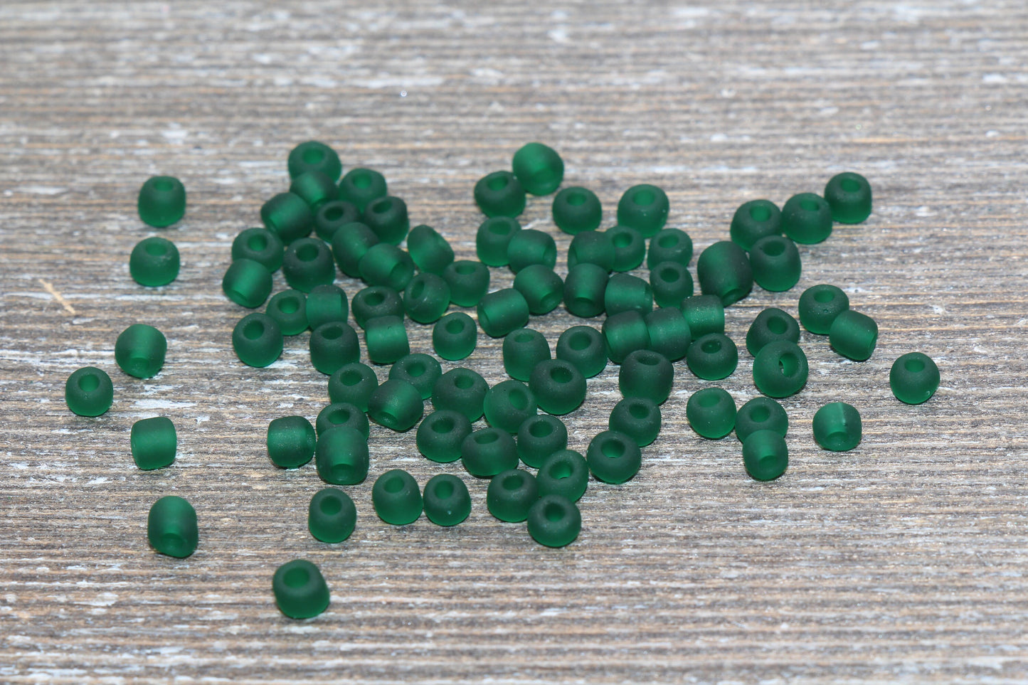 Matte Glass Seed Beads, 4mm 6/0 Glass Round Seed Beads, Matte Dark Green Trans Seed Beads, Rocailles Beads, Beading Supplies #1025