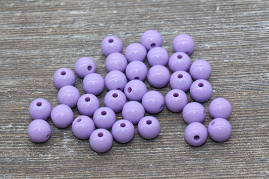 10mm Purple Gumball Beads, Round Acrylic Loose Beads, Bubblegum Beads, Chunky Beads, Gumball Beads, Smooth Plastic Round Beads #1059