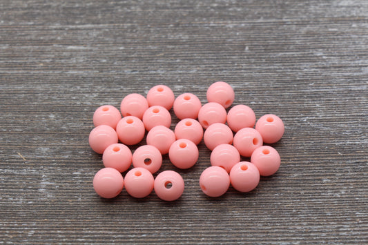 10mm Peach Gumball Beads, Round Acrylic Loose Beads, Chunky Beads, Round Plastic Beads, Bubble Gum Beads #1065