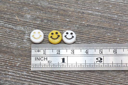 Smiley Face Round Beads, Emoji Beads, Happy Face Beads, Plastic Round Beads Size 10mm
