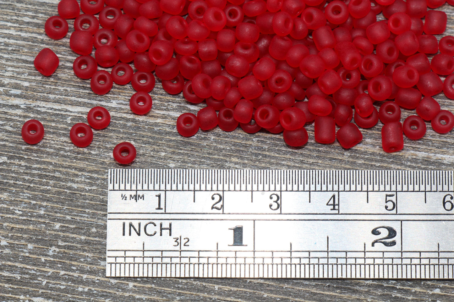 Matte Glass Seed Beads, 4mm 6/0 Glass Round Seed Beads, Matte Dark Red Trans Seed Beads, Rocailles Beads, Beading Supplies #1153