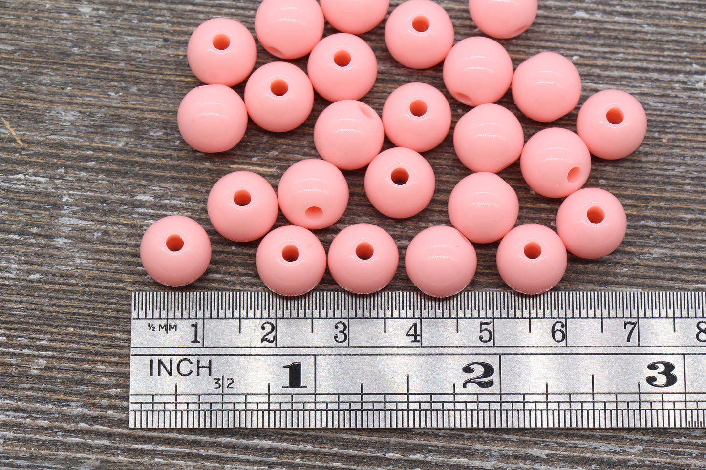10mm Peach Gumball Beads, Round Acrylic Loose Beads, Chunky Beads, Round Plastic Beads, Bubble Gum Beads #1065