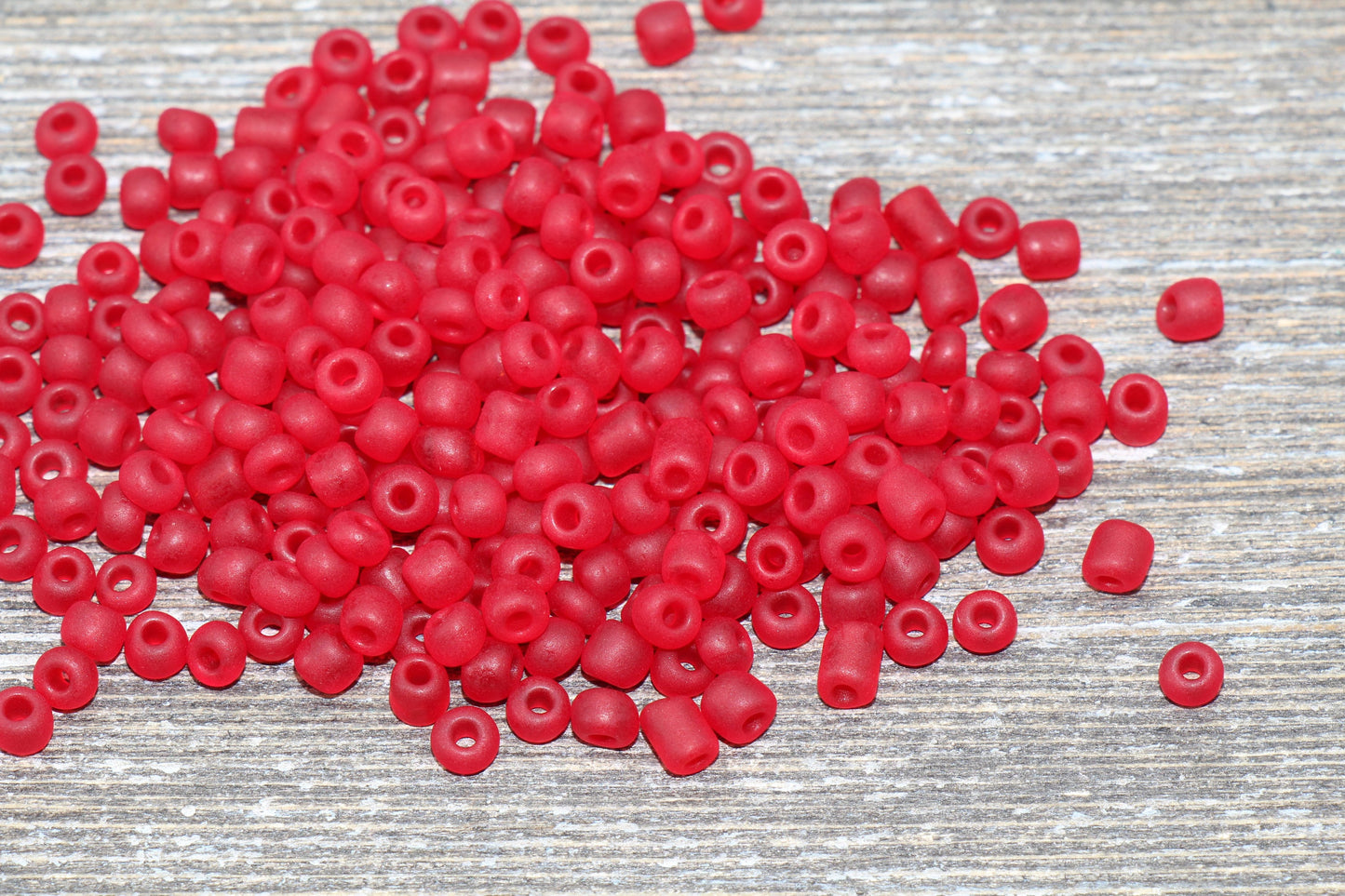 Matte Glass Seed Beads, 4mm 6/0 Glass Round Seed Beads, Matte Dark Red Trans Seed Beads, Rocailles Beads, Beading Supplies #1153
