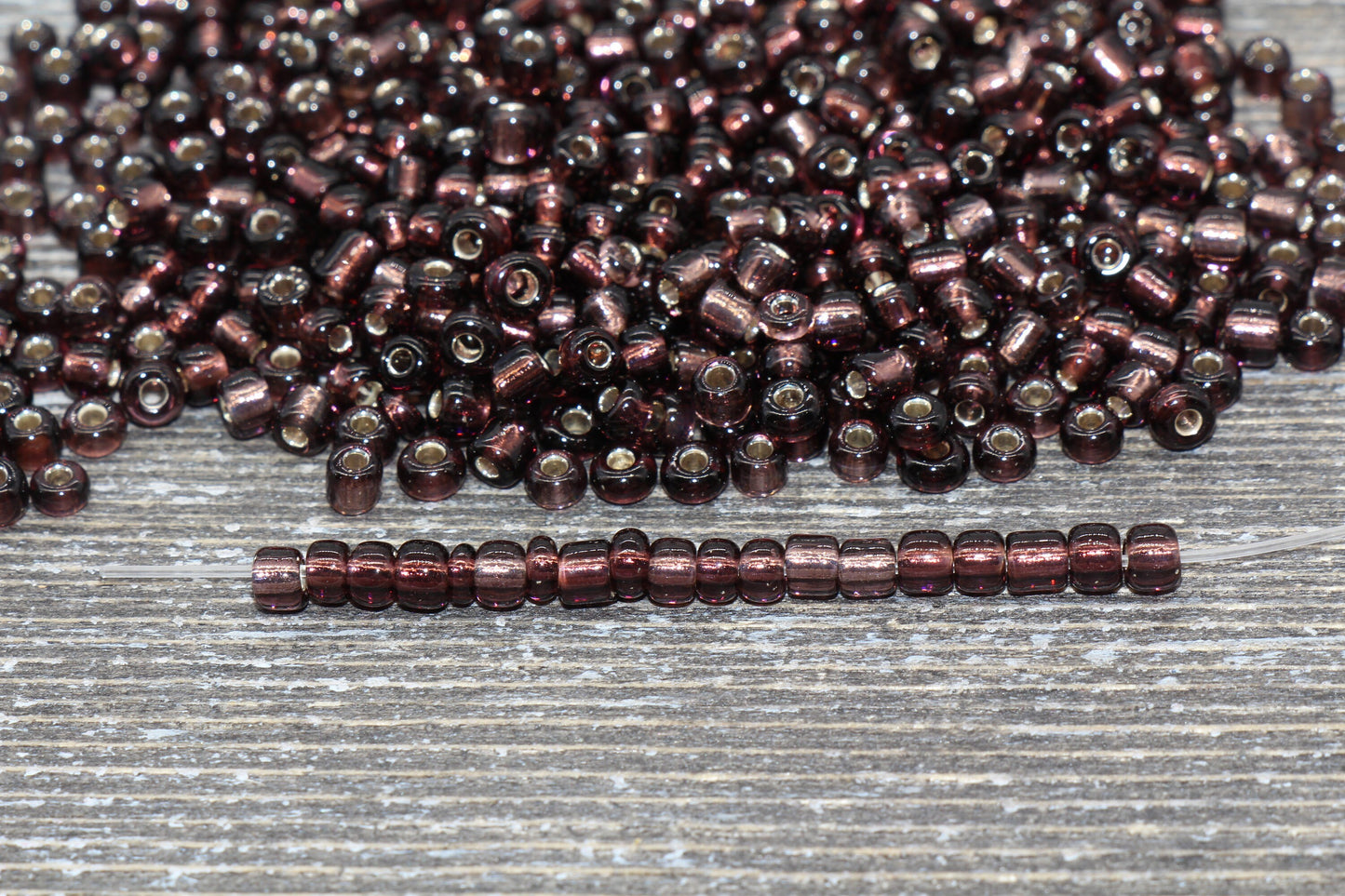 Transparent Glass Beads with Silver Lined, 4mm 6/0 Glass Round Beads, Brown Trans Seed Beads, Rocailles Beads, Beading Supplies #1236