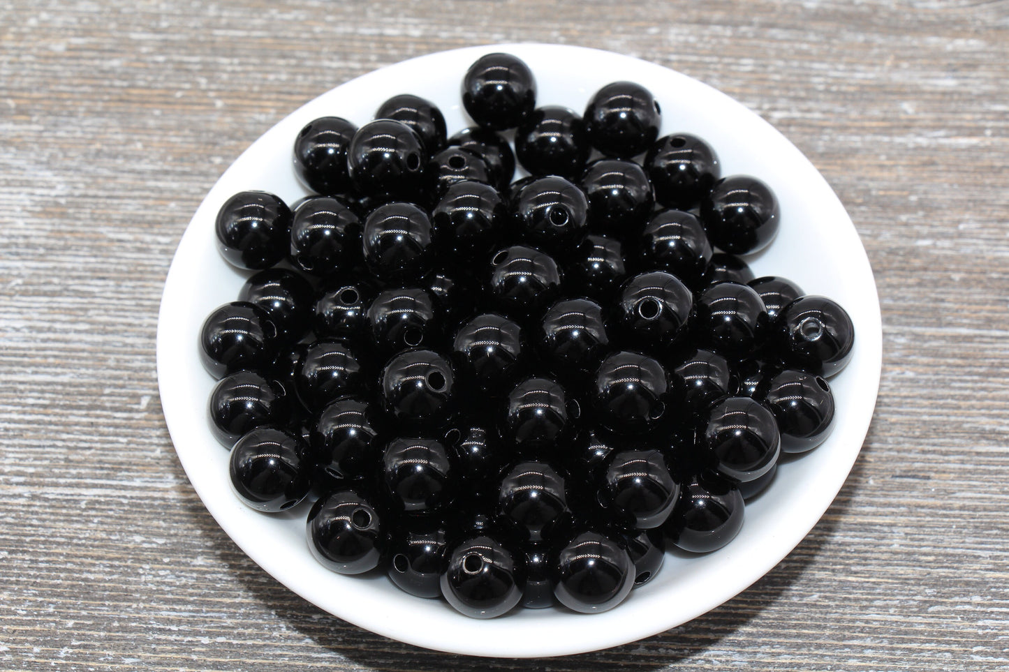 12mm Black Round Beads, Round Acrylic Loose Beads, Bubblegum Beads, Chunky Beads, Smooth Plastic Round Beads, Bracelet Beads #511