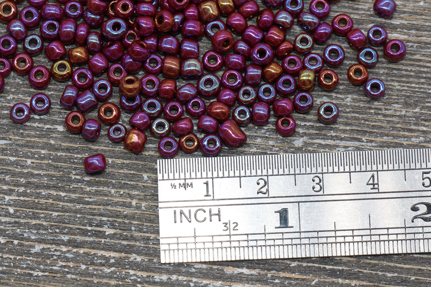 Rainbow Metallic Glass Seed Beads, 4mm 6/0 Glass Round Seed Beads, Rainbow Seed Beads, Rocailles Beads, Beading Supplies #1208