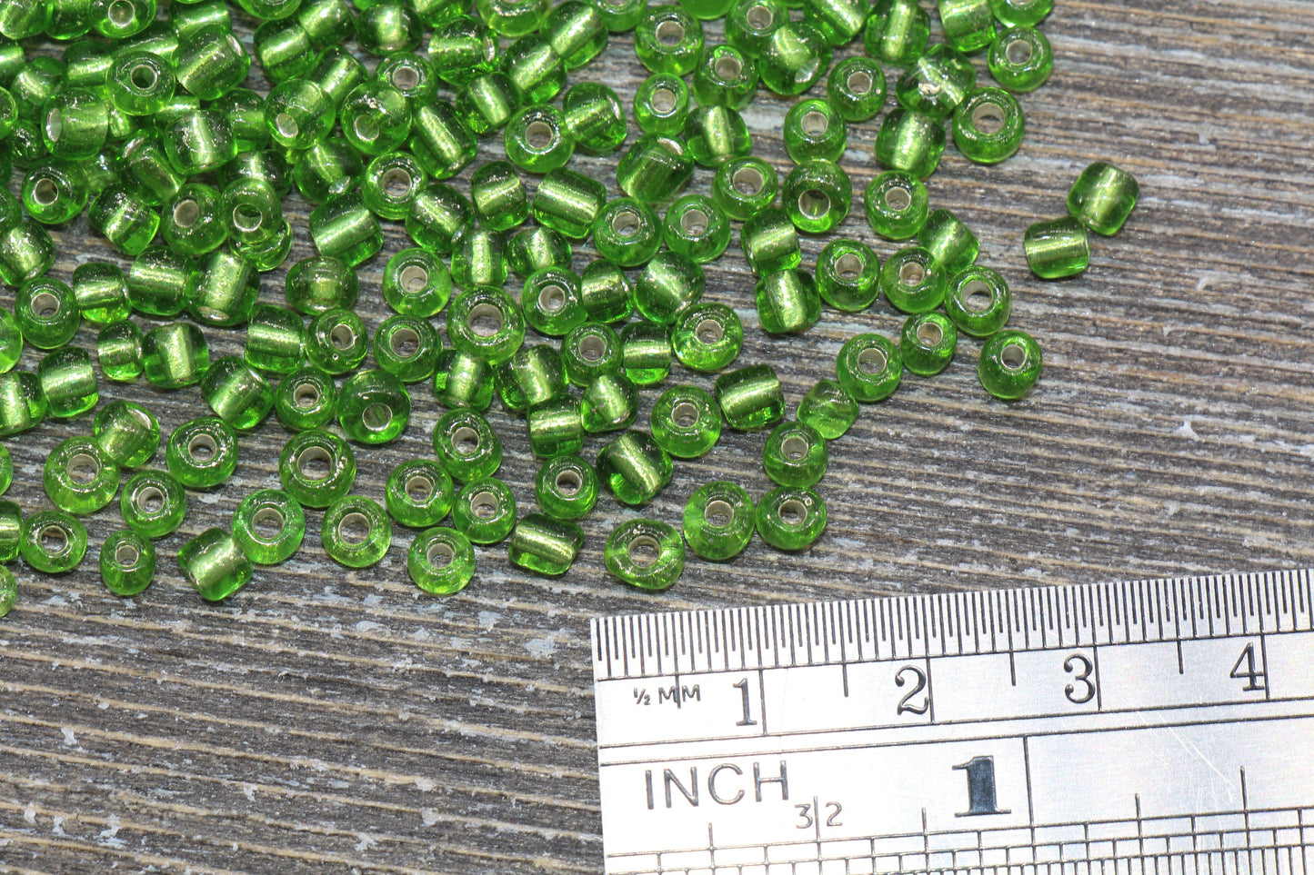 Transparent Glass Beads with Silver Lined, 4mm 6/0 Glass Round Beads, Green Trans Seed Beads, Rocailles Beads, Beading Supplies #1223