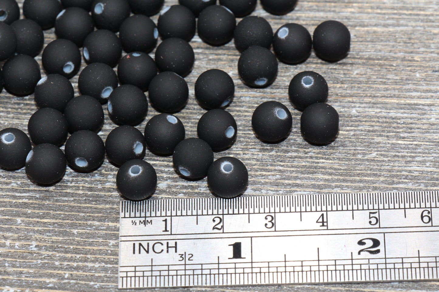 8mm Black Gumball Beads, Round Acrylic Loose Beads, Bubblegum Beads, Chunky Beads, Bubble Gum Beads, Soft Plastic Beads #1248