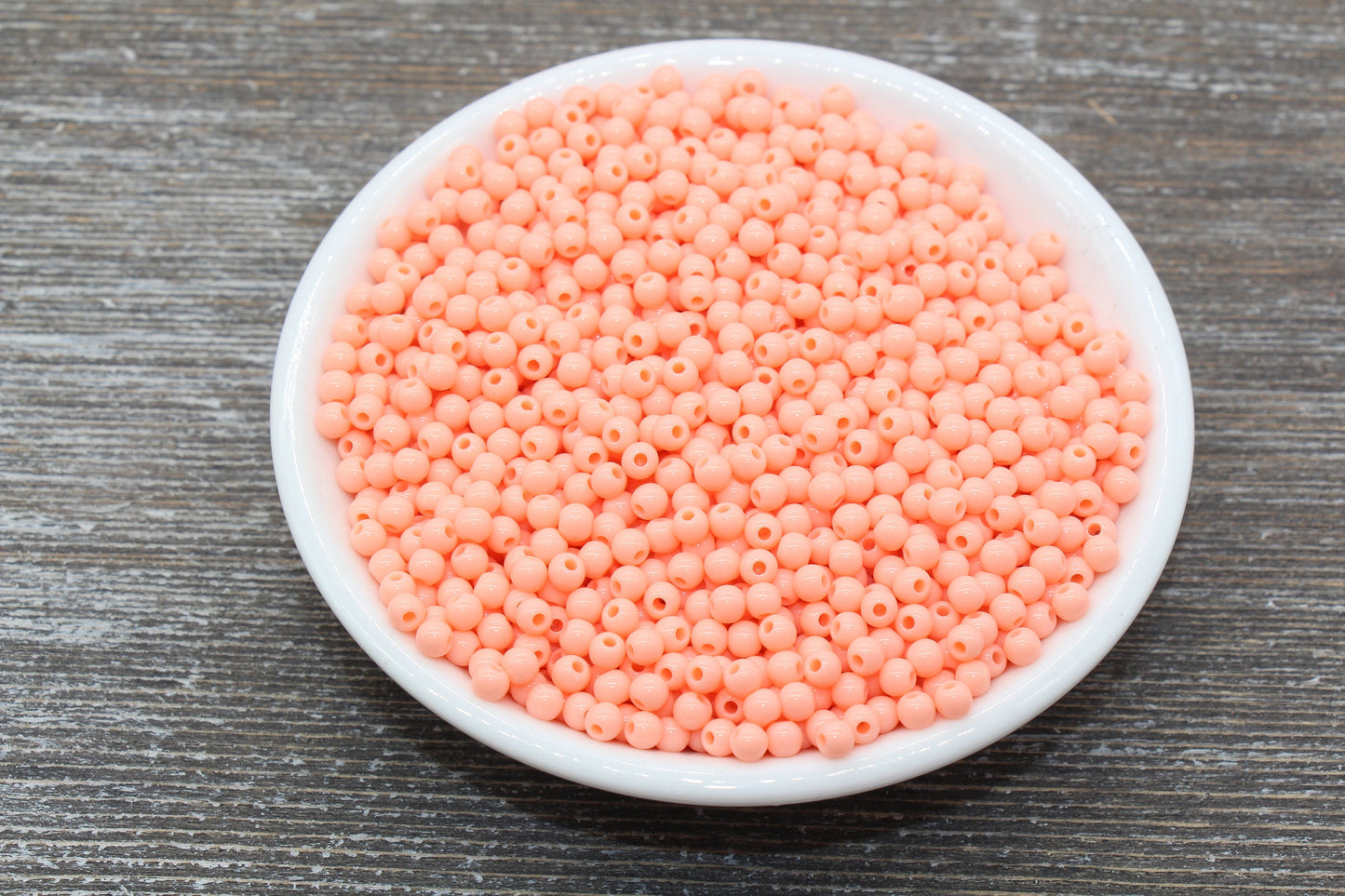 4mm Light Orange Round Beads, Acrylic Gumball Beads, Round Spacer Beads, Bubblegum Beads, Plastic Round Smooth Bead, Bracelet Beads #3124