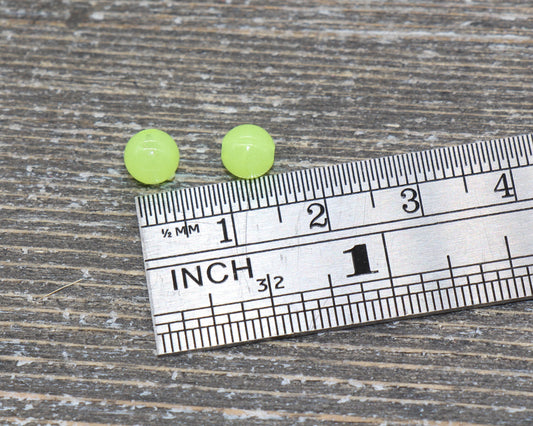 6mm Glow in Dark Yellow Gumball Beads, Round Acrylic Loose Beads, Bubblegum Beads, Chunky Beads, Smooth Plastic Round Beads #1328