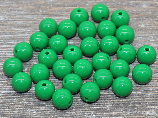 12mm Green Gumball Beads, Round Acrylic Loose Beads, Bubblegum Beads, Chunky Beads, Round Plastic Beads #332