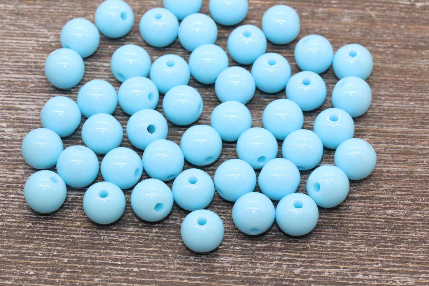 12mm Baby Blue Gumball Beads, Round Acrylic Loose Beads, Bubblegum Beads, Chunky Beads, Round Plastic Beads #285