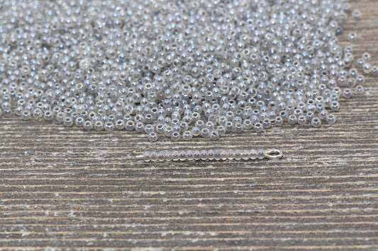 creamy 2 mm (12/0) glossy glass seed beads mix, rocaille rounds