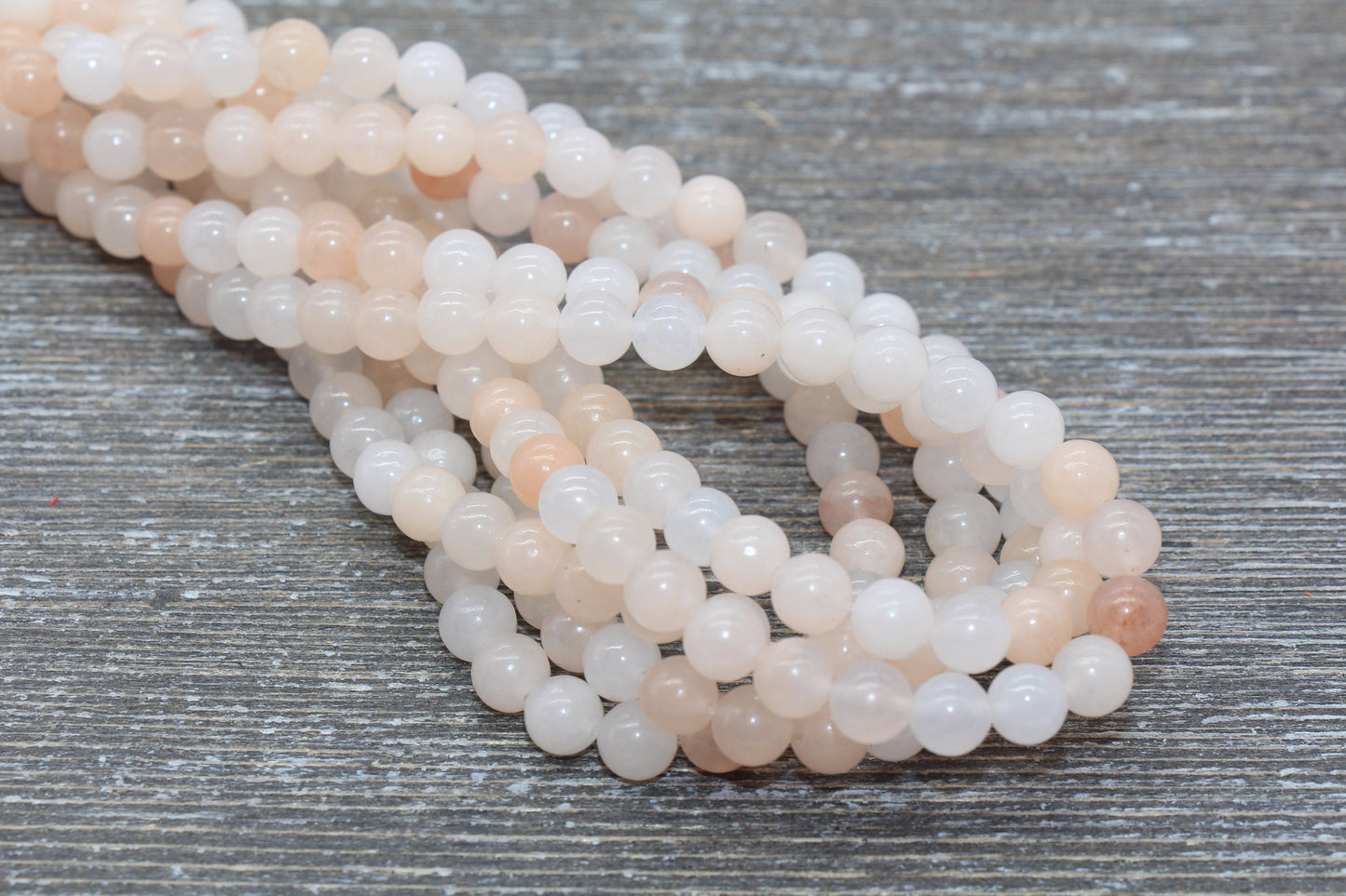 Pink Aventurine Beads, Peach Aventurine Beads, Natural Gemstone Smooth Round Beads, Sizes 4mm 6mm 8mm 10mm 12mm, Full Strand 15.5" #73