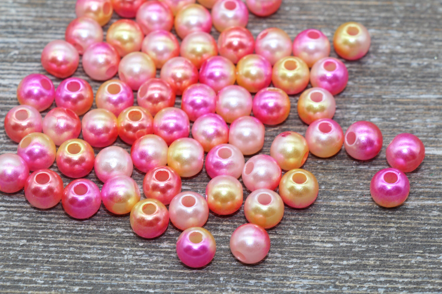 8mm Mermaid Ombre Pearls Beads, Ombre Beads, Chunky Beads, Imitation Pearl Beads, Gumball Beads, #214