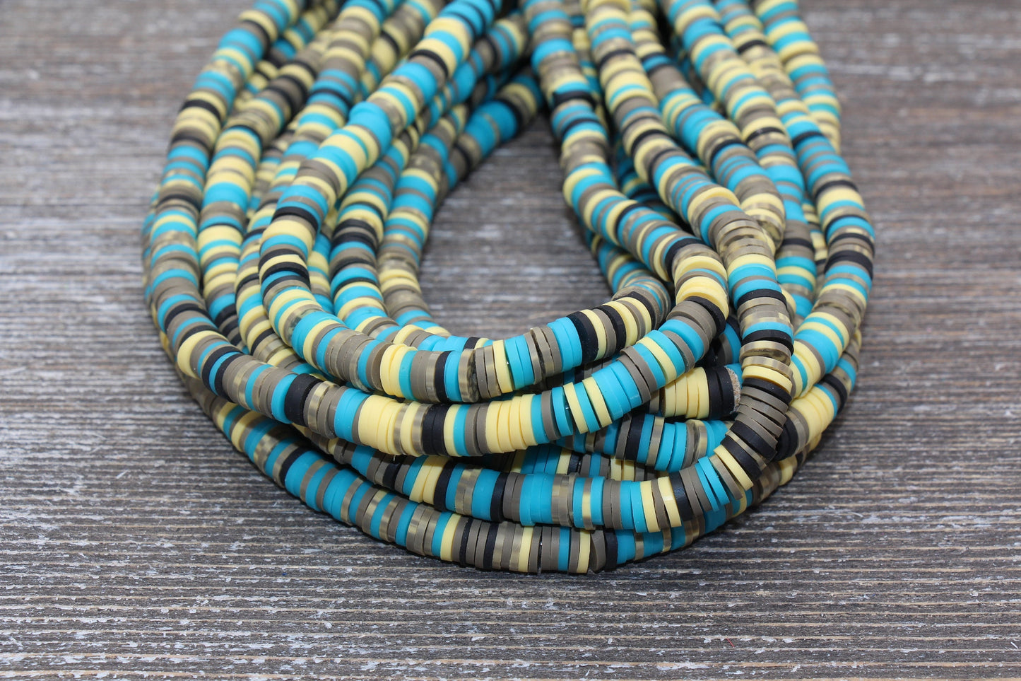 6mm Multicolored Heishi Beads, Mixed Color Polymer Clay Disc Beads, African Disc Beads, Wholesale Vinyl Heishi, 16 inch Strand #2
