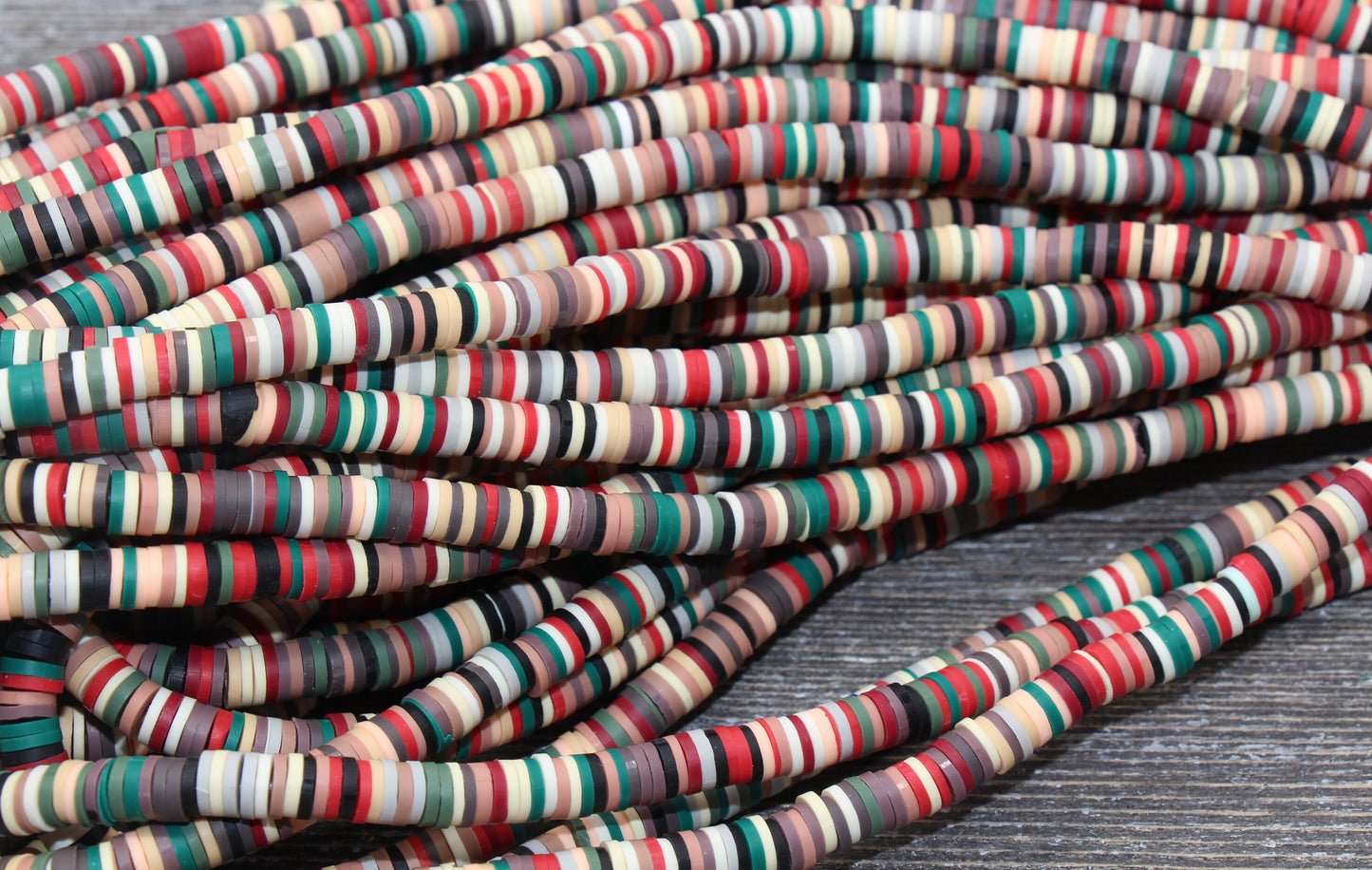 6mm Multicolored Polymer Clay Disc Beads, Mixed Color Heishi Beads, African Disc Beads, Vinyl Heishi, 16 inch Strand #27