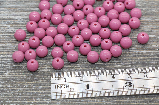 8mm Turkish Rose Gumball Beads, Round Acrylic Loose Beads, Bubblegum Beads, Chunky Beads, Smooth Plastic Round Beads #1368