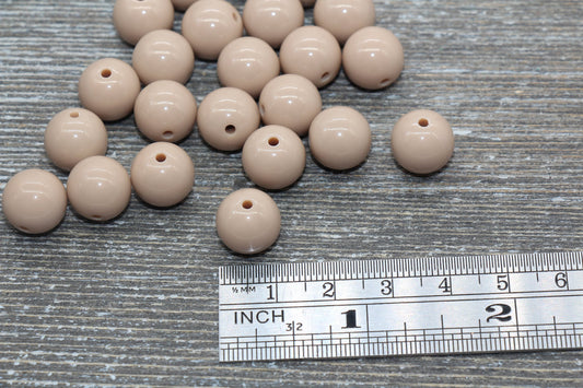 12mm Burlywood Brown Gumball Beads, Brown Round Acrylic Loose Beads, Bubblegum Beads, Chunky Beads, Bubblegum Beads, Smooth Round Beads#1381