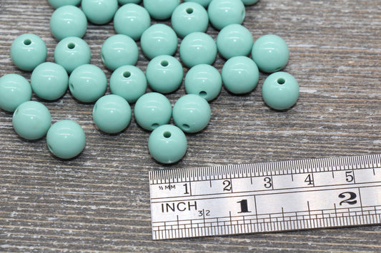 10mm Dusty Green Gumball Beads, Round Acrylic Loose Beads, Bubblegum Beads, Chunky Beads, Bubble Gum Beads, Smooth Plastic Round Beads #1384