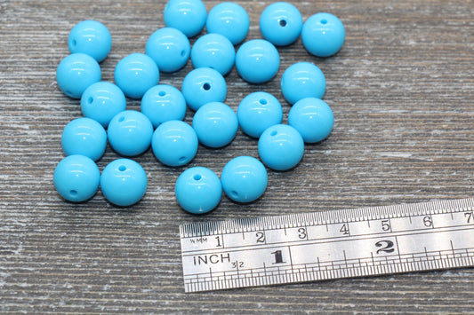 12mm Blue Gumball Beads, Blue Round Acrylic Loose Beads, Bubblegum Beads, Chunky Beads, Bubblegum Beads, Smooth Round Beads#1388