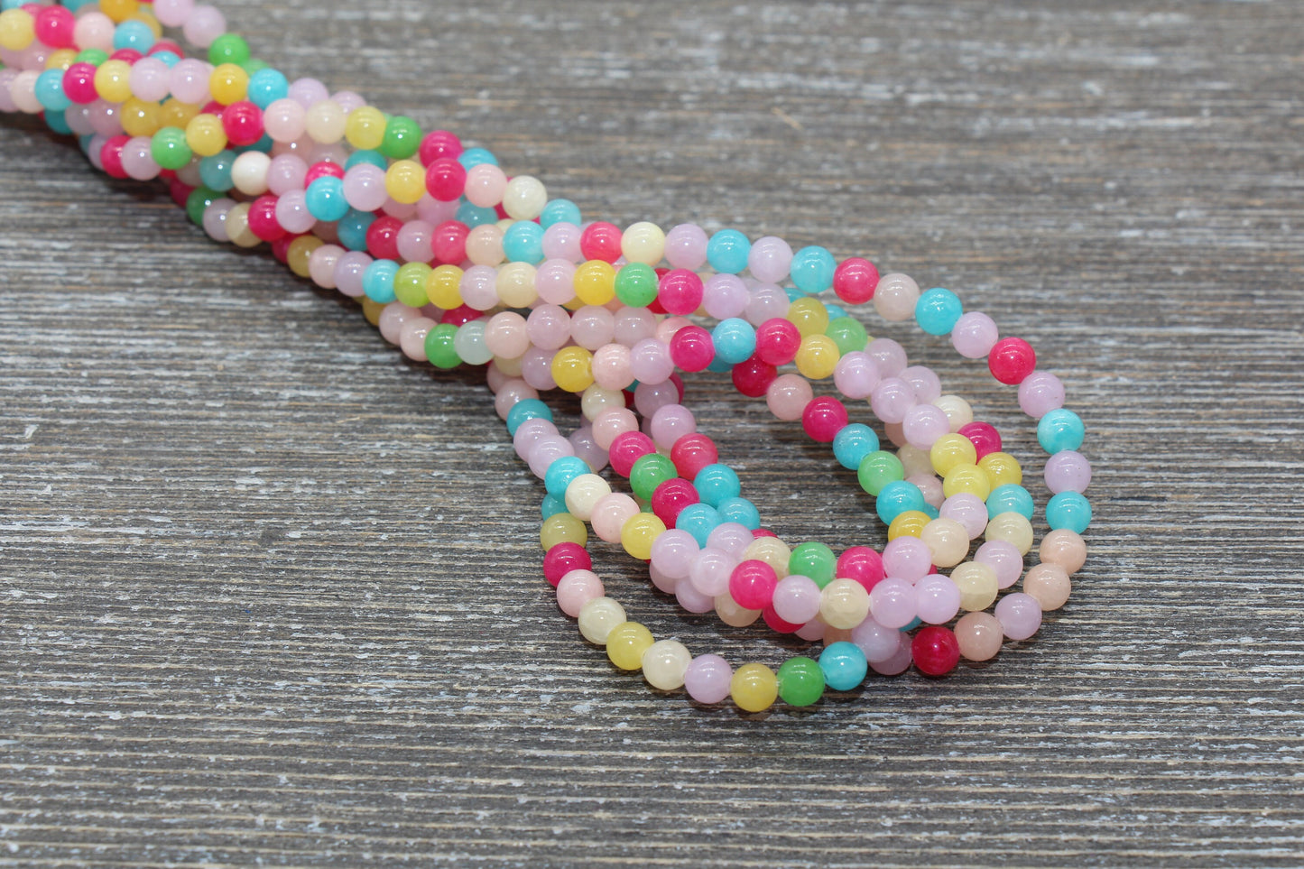 Rainbow Jade Beads, Smooth Gemstone Round Loose Beads, Sizes 4mm 6mm 8mm 10mm 12mm , Full Strand 15.5" #189