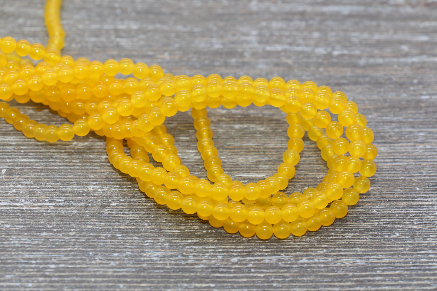 Golden Jade Beads, Smooth Gemstone Round Loose Beads, Sizes 4mm 6mm 8mm 10mm 12mm, Full Strand 15.5" #190