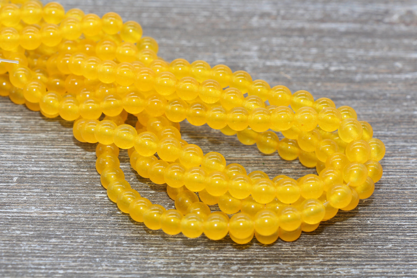 Golden Jade Beads, Smooth Gemstone Round Loose Beads, Sizes 4mm 6mm 8mm 10mm 12mm, Full Strand 15.5" #190