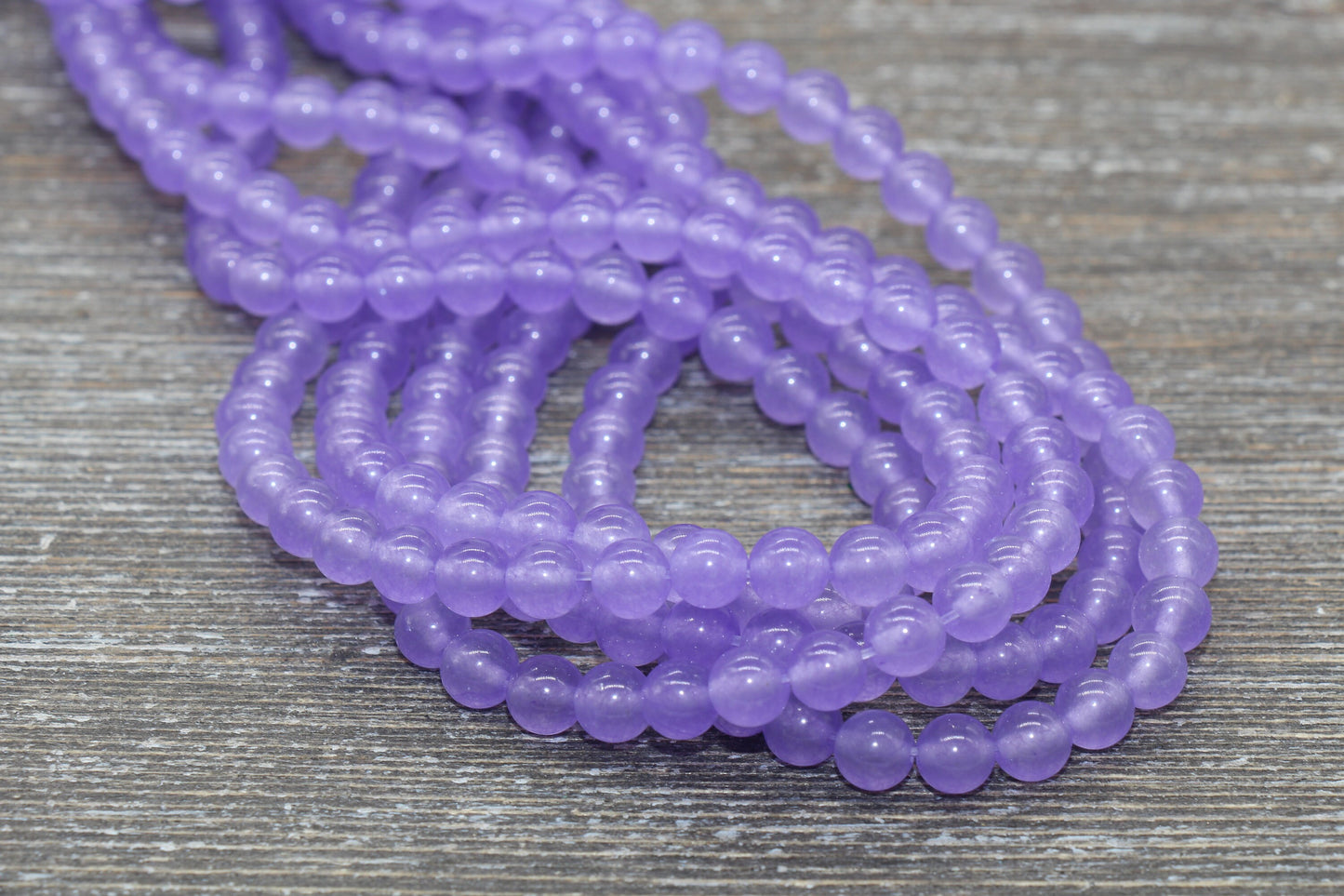 Puprle Jade Beads, Smooth Gemstone Round Loose Beads, Sizes 4mm 6mm 8mm 10mm 12mm, Full Strand 15.5" #197