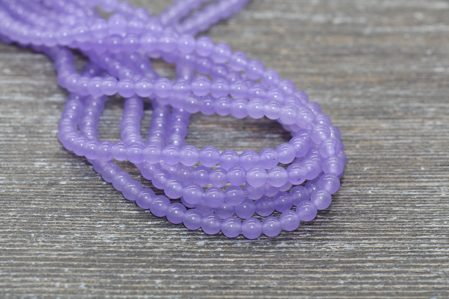 Puprle Jade Beads, Smooth Gemstone Round Loose Beads, Sizes 4mm 6mm 8mm 10mm 12mm, Full Strand 15.5" #197