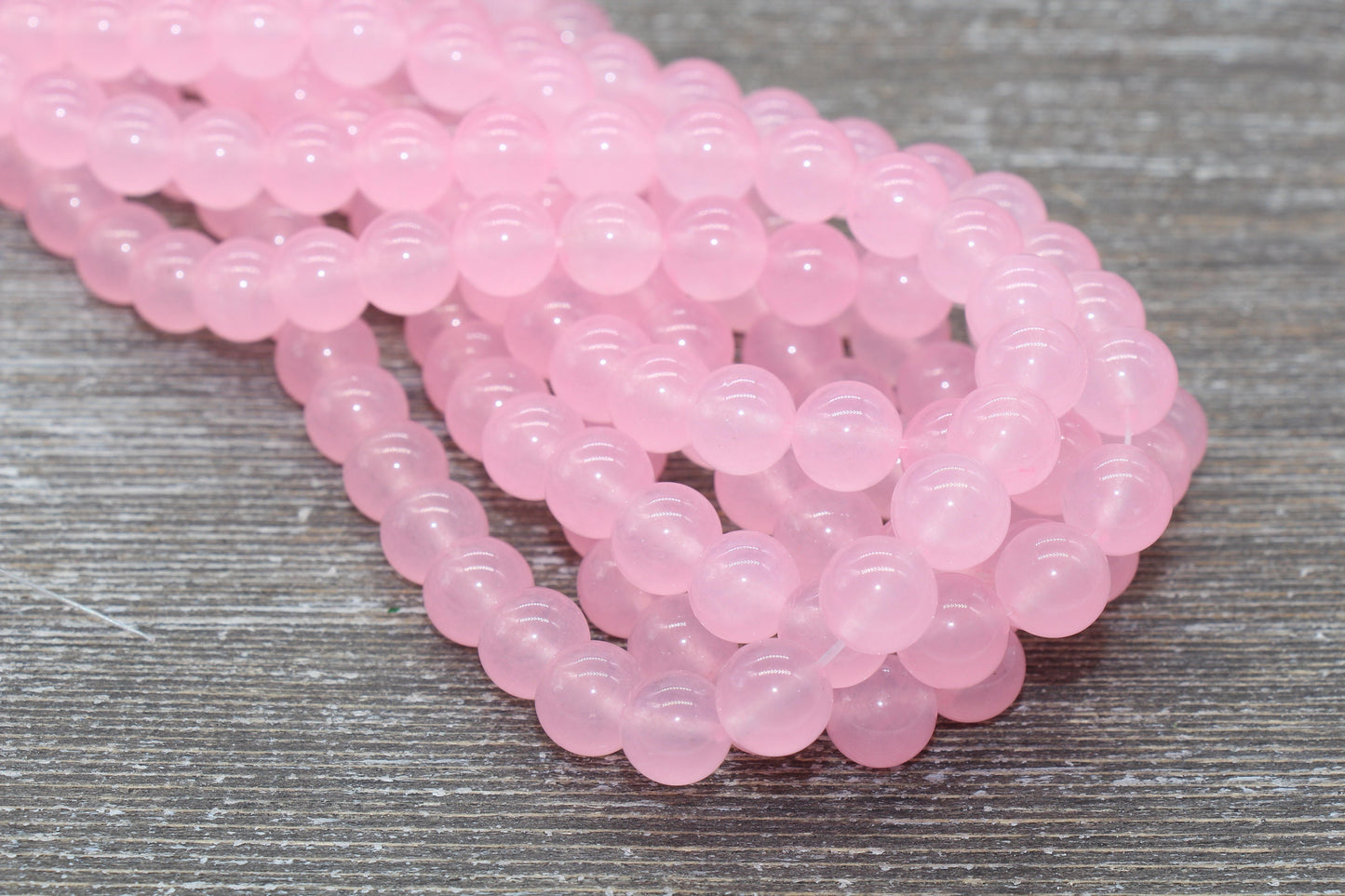 Pink Jade Beads, Smooth Gemstone Round Loose Beads, Sizes 4mm 6mm 8mm 10mm 12mm, Full Strand 15.5" #198