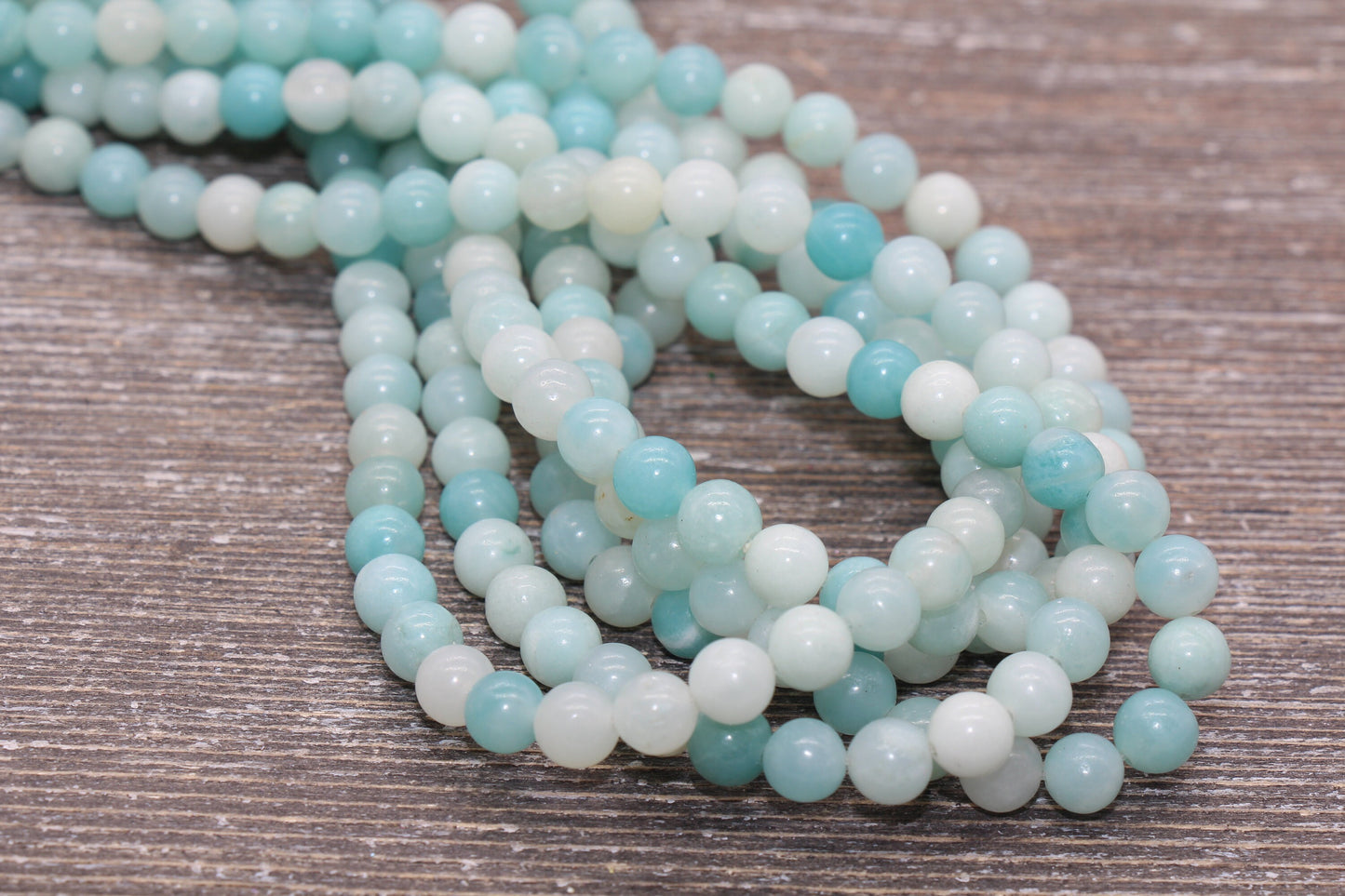Blue Amazonite Beads, Gemstones Round Loose Beads, Sizes 4mm 6mm 8mm 10mm, Full Strand 15.5" #205