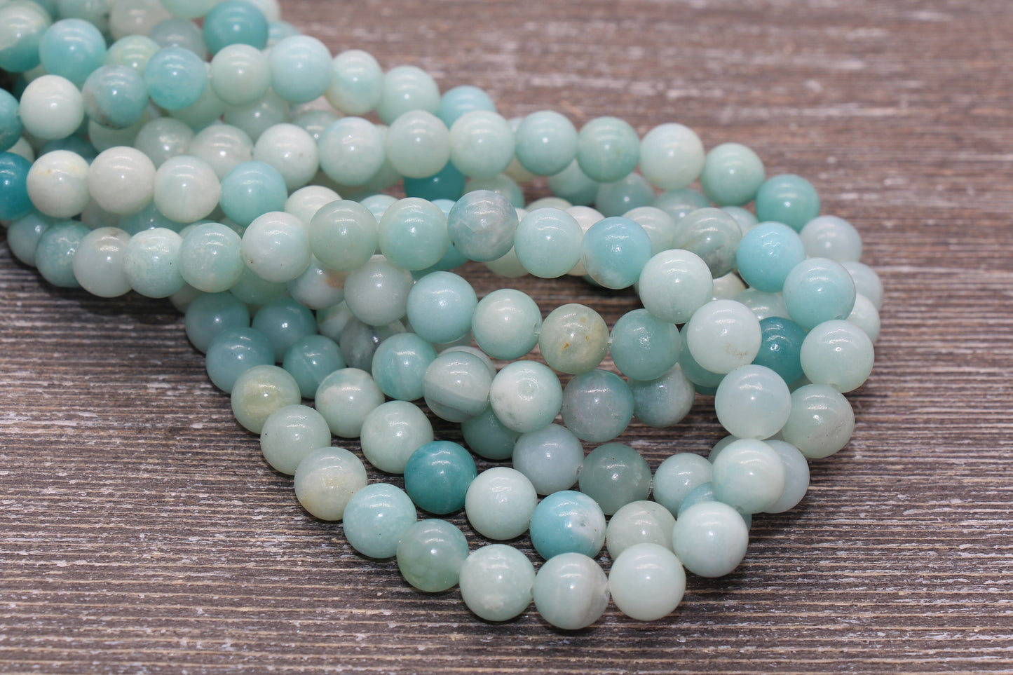 Blue Amazonite Beads, Gemstones Round Loose Beads, Sizes 4mm 6mm 8mm 10mm, Full Strand 15.5" #205
