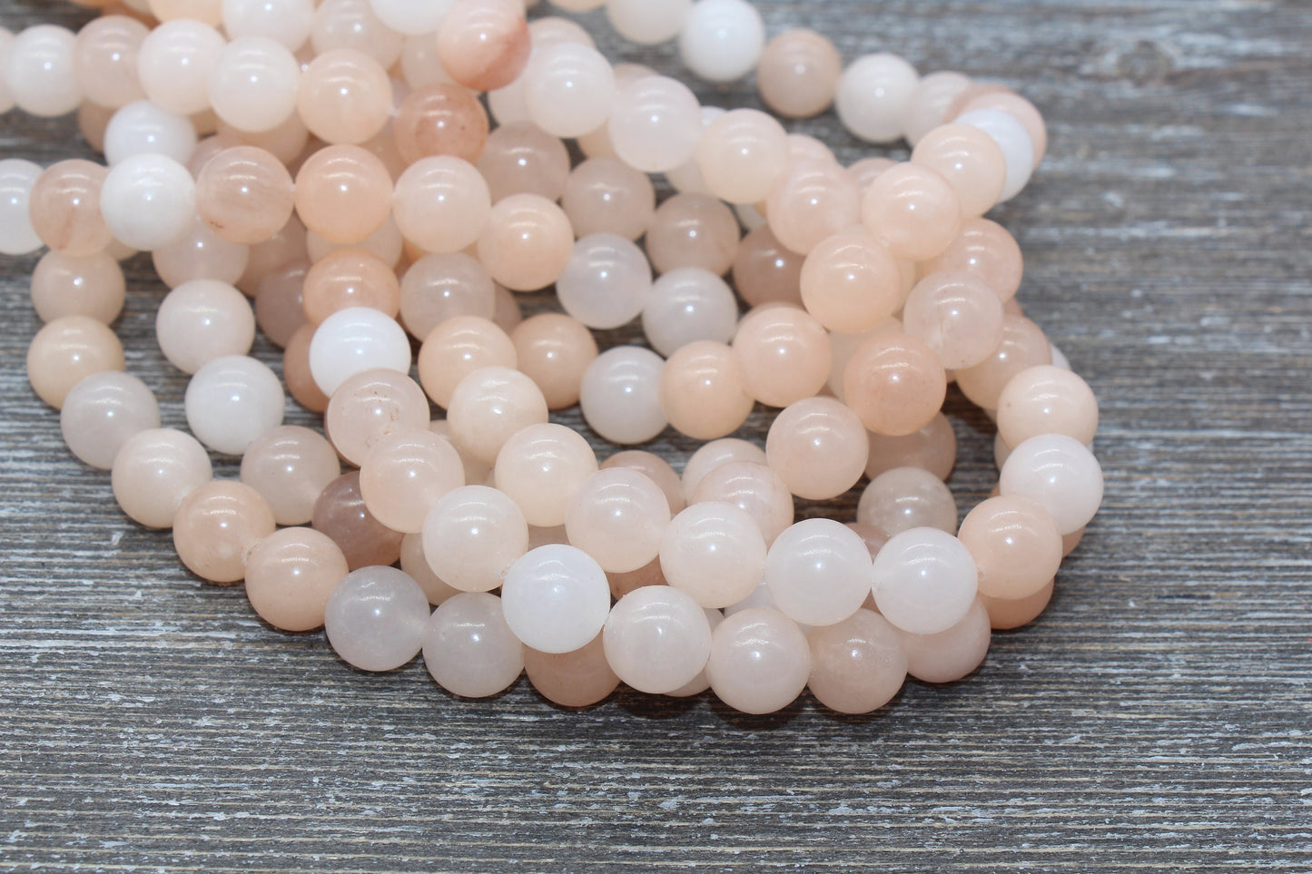 Pink Aventurine Beads, Peach Aventurine Beads, Natural Gemstone Smooth Round Beads, Sizes 4mm 6mm 8mm 10mm 12mm, Full Strand 15.5" #73