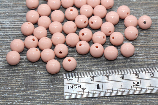 10mm Brown Orange Gumball Beads, Round Acrylic Loose Beads, Bubblegum Beads, Chunky Beads, Gumball Beads, Smooth Plastic Round Beads #1403