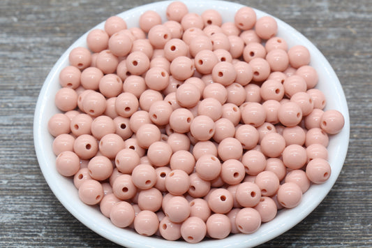 8mm Brown Orange Gumball Beads, Round Acrylic Loose Beads, Bubblegum Beads, Chunky Beads, Bubble Gum Beads, Smooth Plastic Round Beads #1404