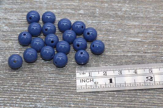 10mm Dark Blue Gumball Beads, Round Acrylic Loose Beads, Bubblegum Beads, Chunky Beads, Gumball Beads, Smooth Plastic Round Beads #1408