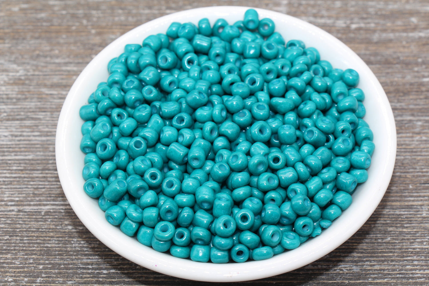 5mm Dark Cyan Glass Seed Beads, Size 3/0 Dark Cyan Opaque Czech Seed Beads, Rocailles Beads, Bead Bracelet, Beading Supplies #1420
