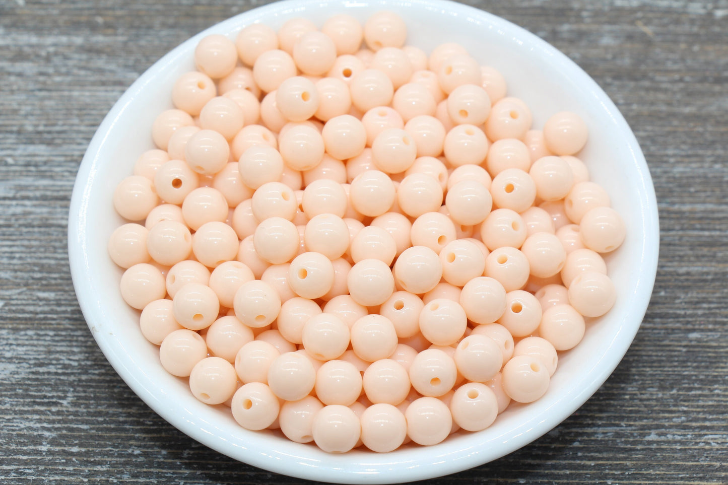 8mm Light Peach Gumball Beads, Round Acrylic Peach Loose Beads, Bubblegum Beads, Chunky Beads, Smooth Plastic Round Beads #1348