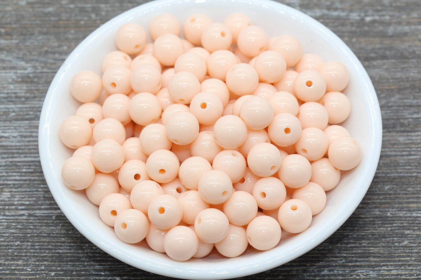 10mm Light Peach Gumball Beads, Round Acrylic Peach Loose Beads, Bubblegum Beads, Chunky Beads, Smooth Plastic Round Beads #1349