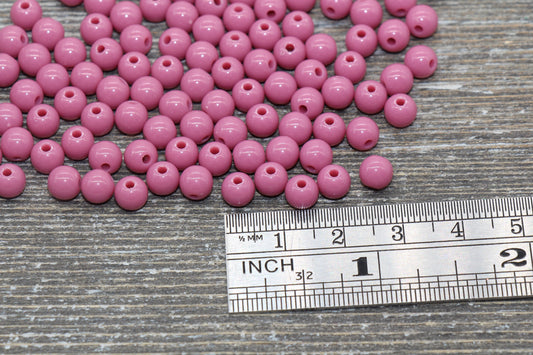 6mm Turkish Rose Gumball Beads, Round Acrylic Loose Beads, Bubblegum Beads, Chunky Beads, Smooth Plastic Round Beads #1367
