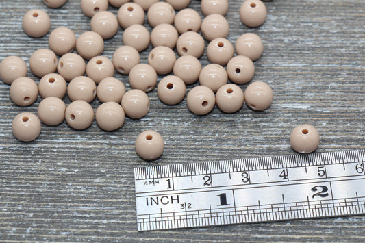 8mm Burlywood Brown Gumball Beads, Brown Round Acrylic Loose Beads, Bubblegum Beads, Chunky Beads, Bubblegum Beads, Smooth Round Beads #1379