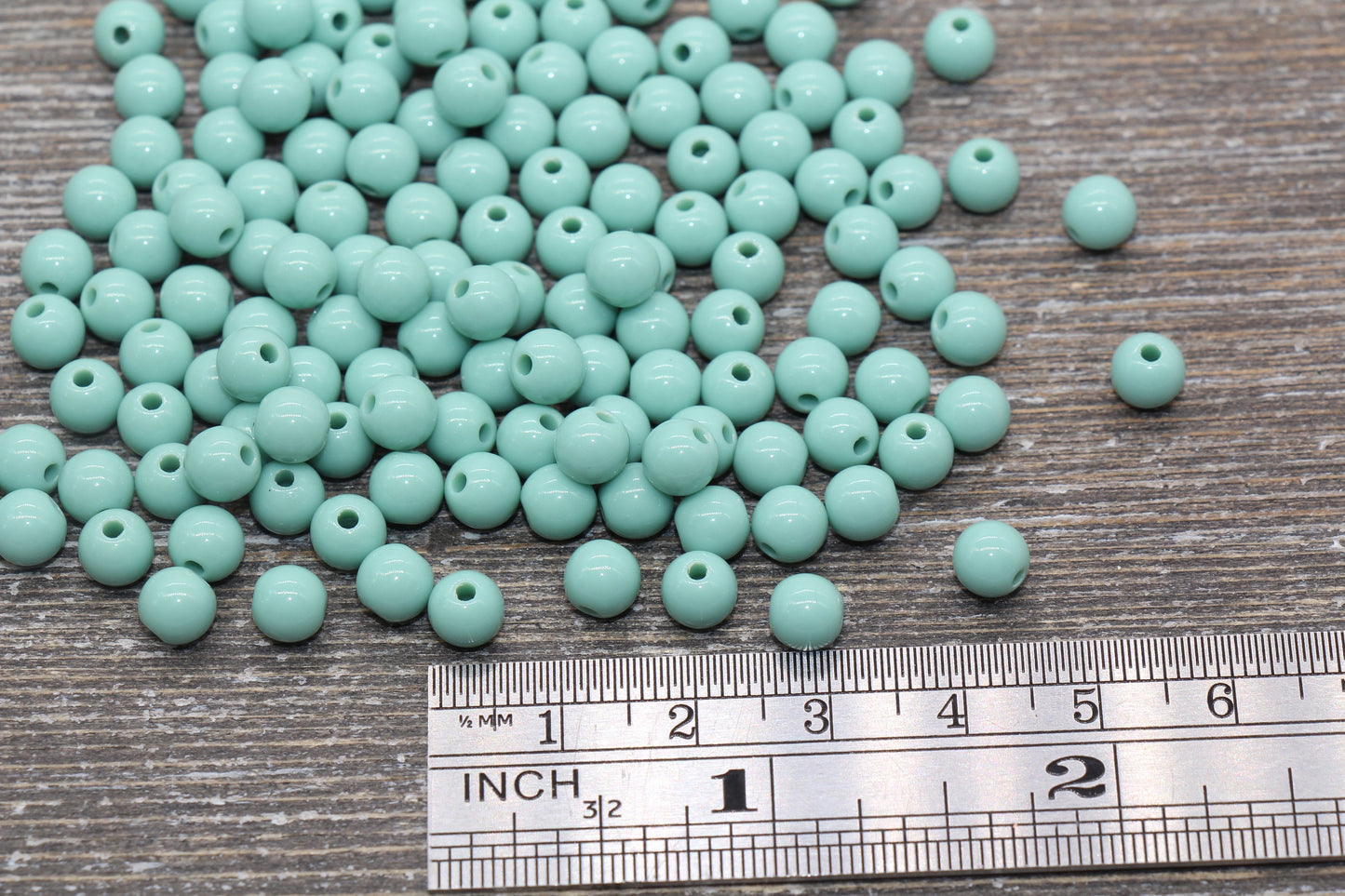 6mm Dusty Green Gumball Beads, Round Acrylic Loose Beads, Bubblegum Beads, Chunky Beads, Bubble Gum Beads, Smooth Plastic Round Beads #1382