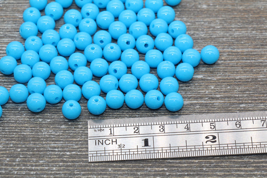 8mm Blue Gumball Beads, Round Acrylic Loose Beads, Bubblegum Beads, Chunky Beads, Bubble Gum Beads, Smooth Plastic Round Beads #1386
