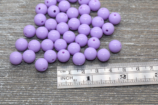 10mm Light Purple Gumball Beads, Round Acrylic Loose Beads, Bubblegum Beads, Chunky Beads, Gumball Beads, Smooth Plastic Round Beads #1395